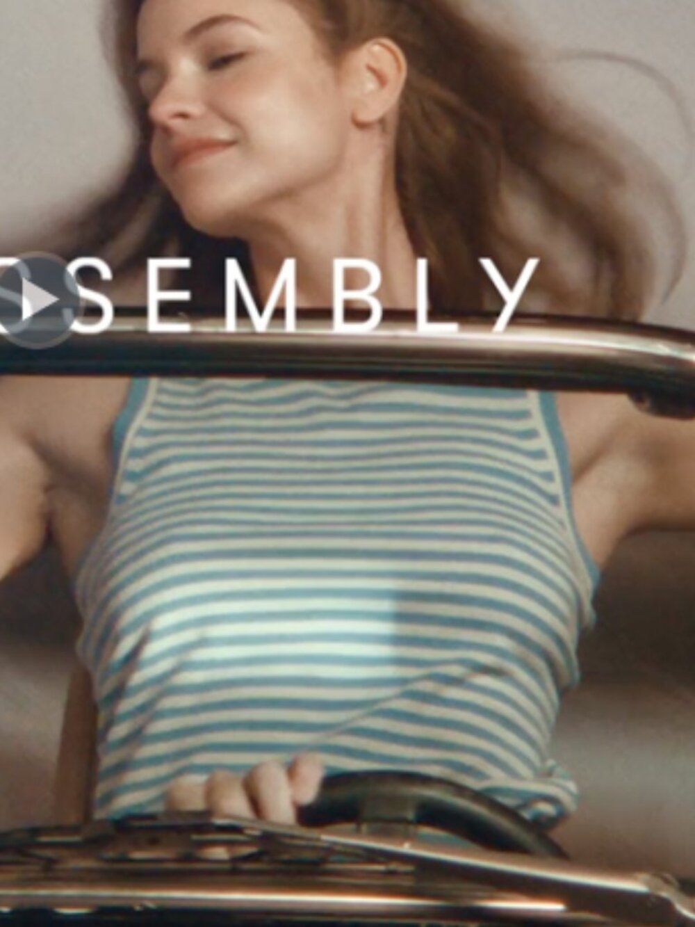 Free Assembly Stripe Knit Tank Top Blue/Beige XL